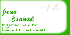 jeno csanak business card