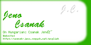 jeno csanak business card